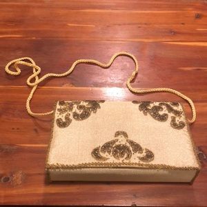 Vintage Walborg Gold Beaded Purse Clutch Handbag